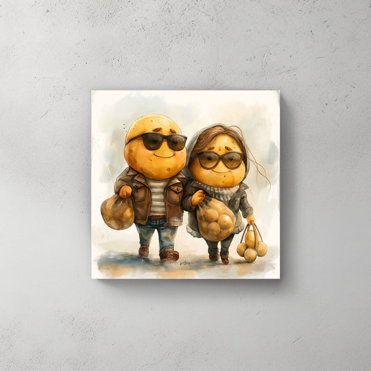 Mr & Mrs Potato #526 Canvas Wall Art & Metal Prints