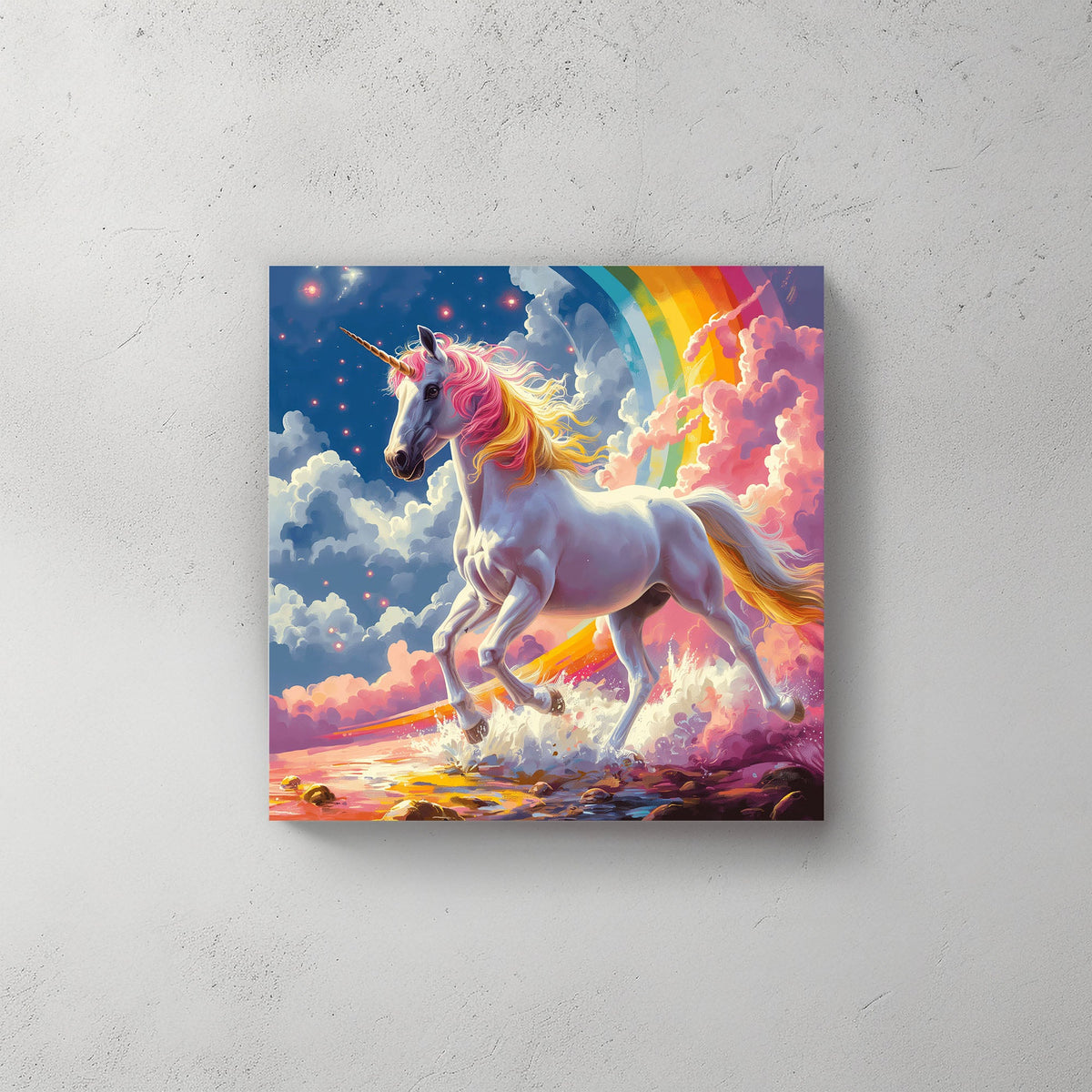 Unicorn on Clouds #531 Canvas Wall Art & Metal Prints