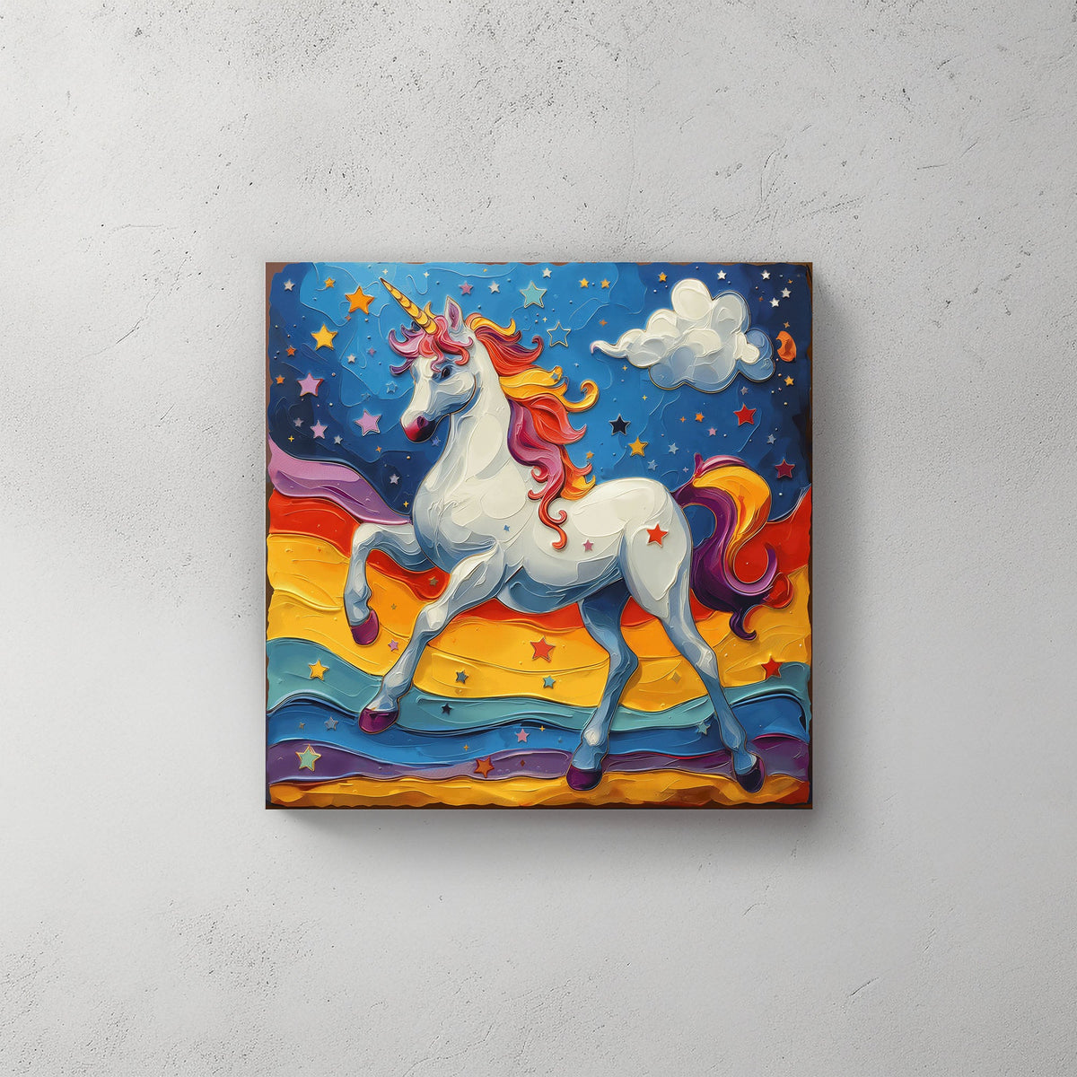 Rainbow Unicorn #534 Canvas Wall Art & Metal Prints