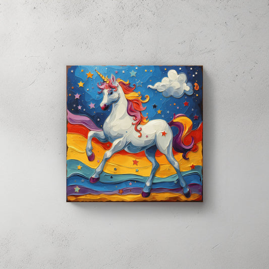Rainbow Unicorn #534 Canvas Wall Art & Metal Prints