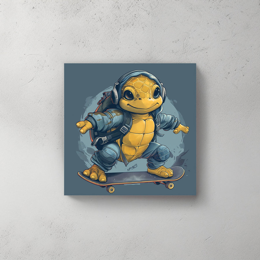 Turtle #542 Canvas Wall Art & Metal Prints