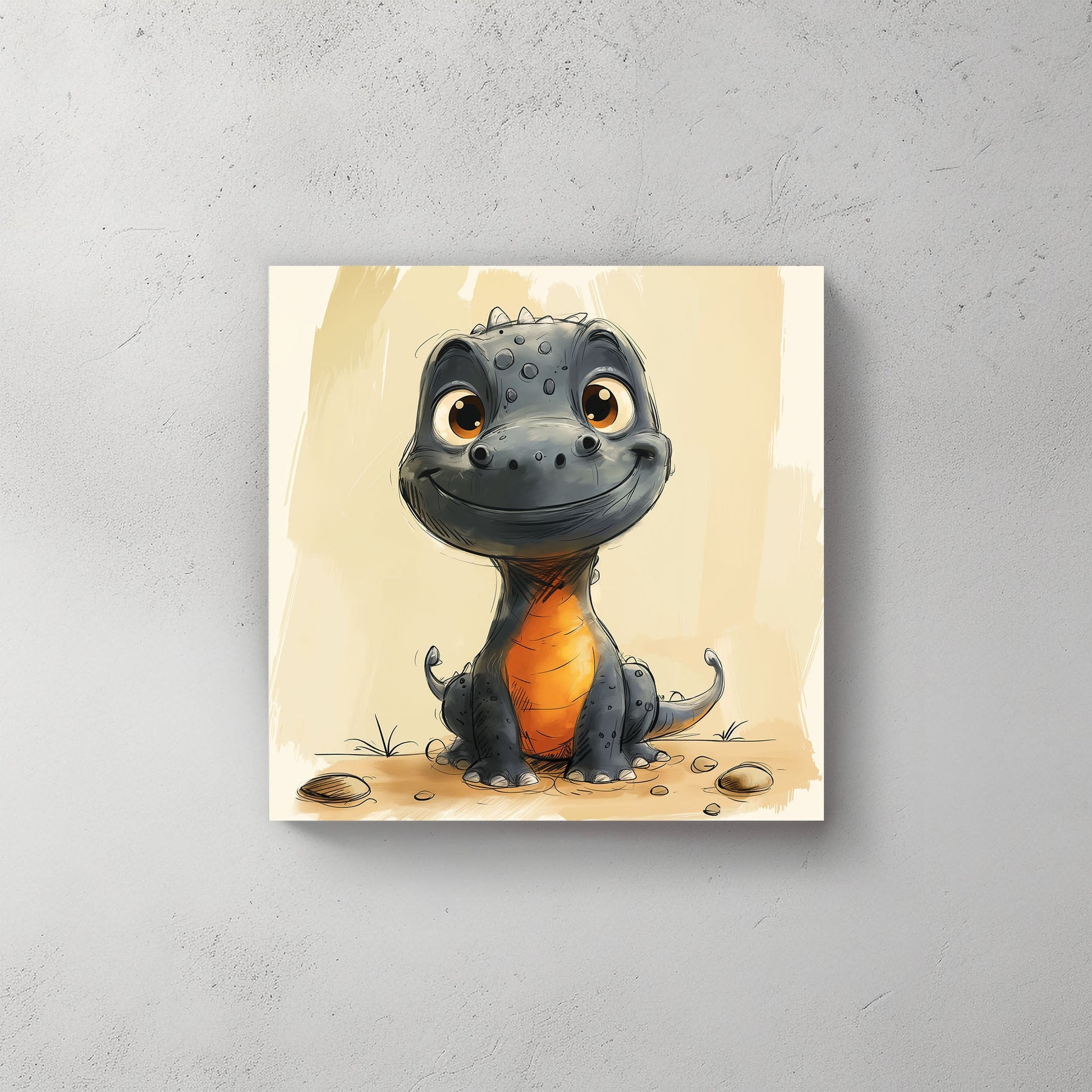 Gray Dino #559 Canvas Wall Art & Metal Prints