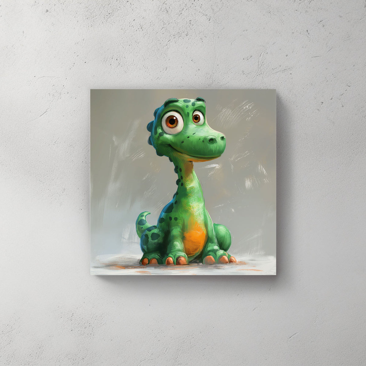 Green Dino #562 Canvas Wall Art & Metal Prints