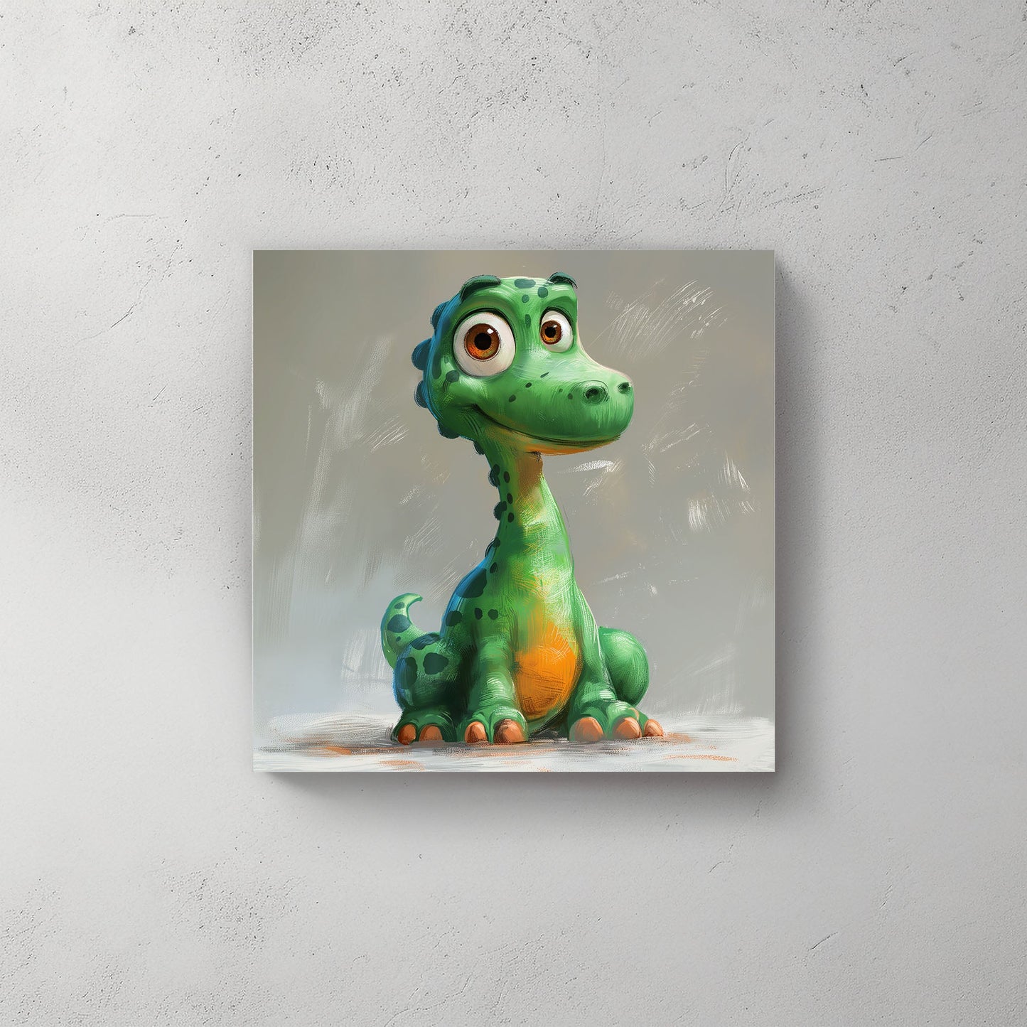 Green Dino #562 Canvas Wall Art & Metal Prints