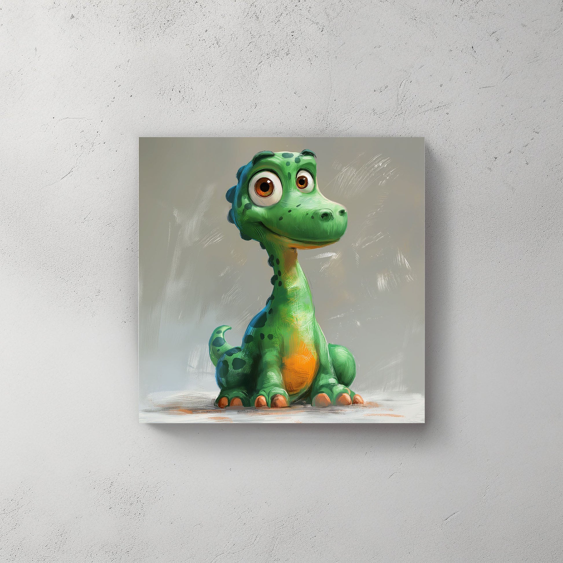 Green Dino #562 Canvas Wall Art & Metal Prints