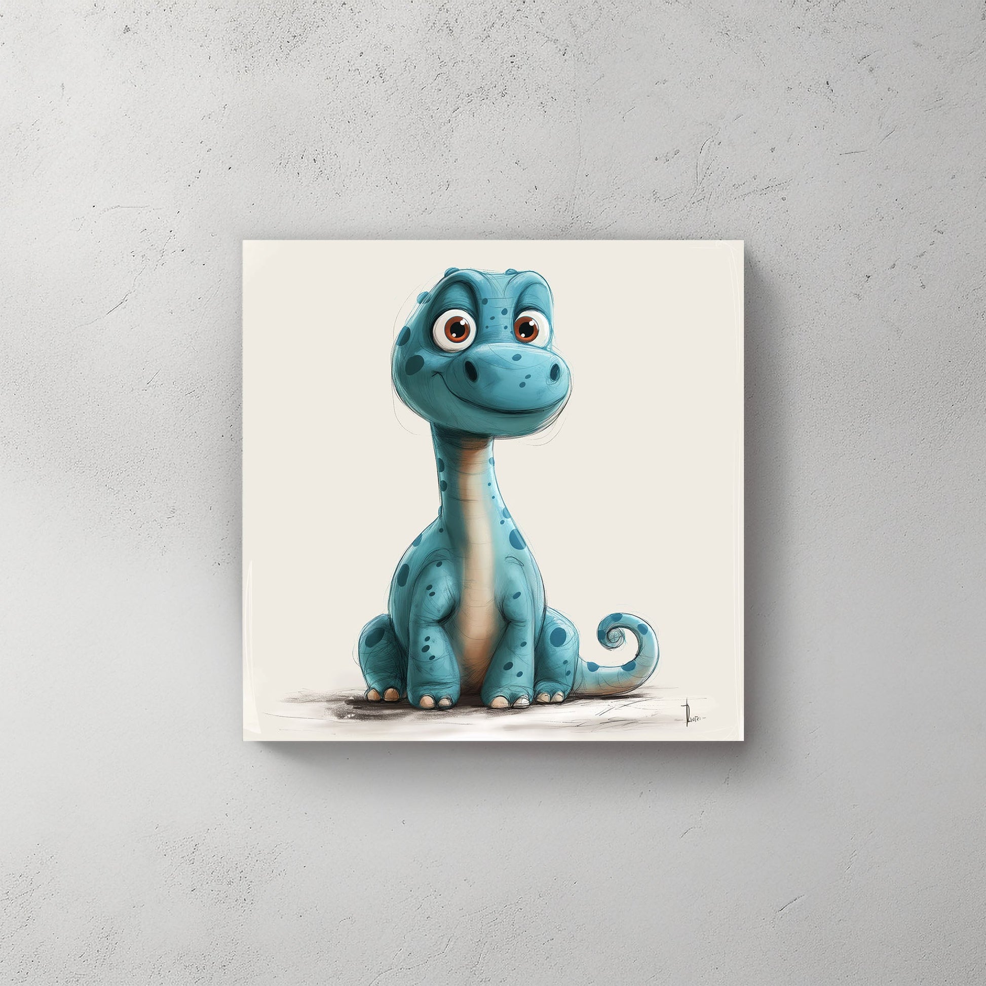 Blue Dino #563 Canvas Wall Art & Metal Prints