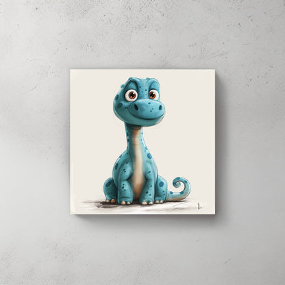 Blue Dino #563 Canvas Wall Art & Metal Prints