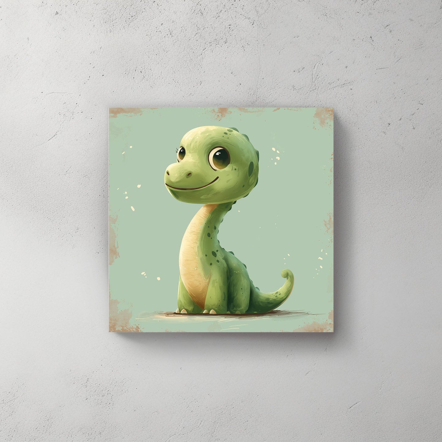 Green Dino #564 Canvas Wall Art & Metal Prints