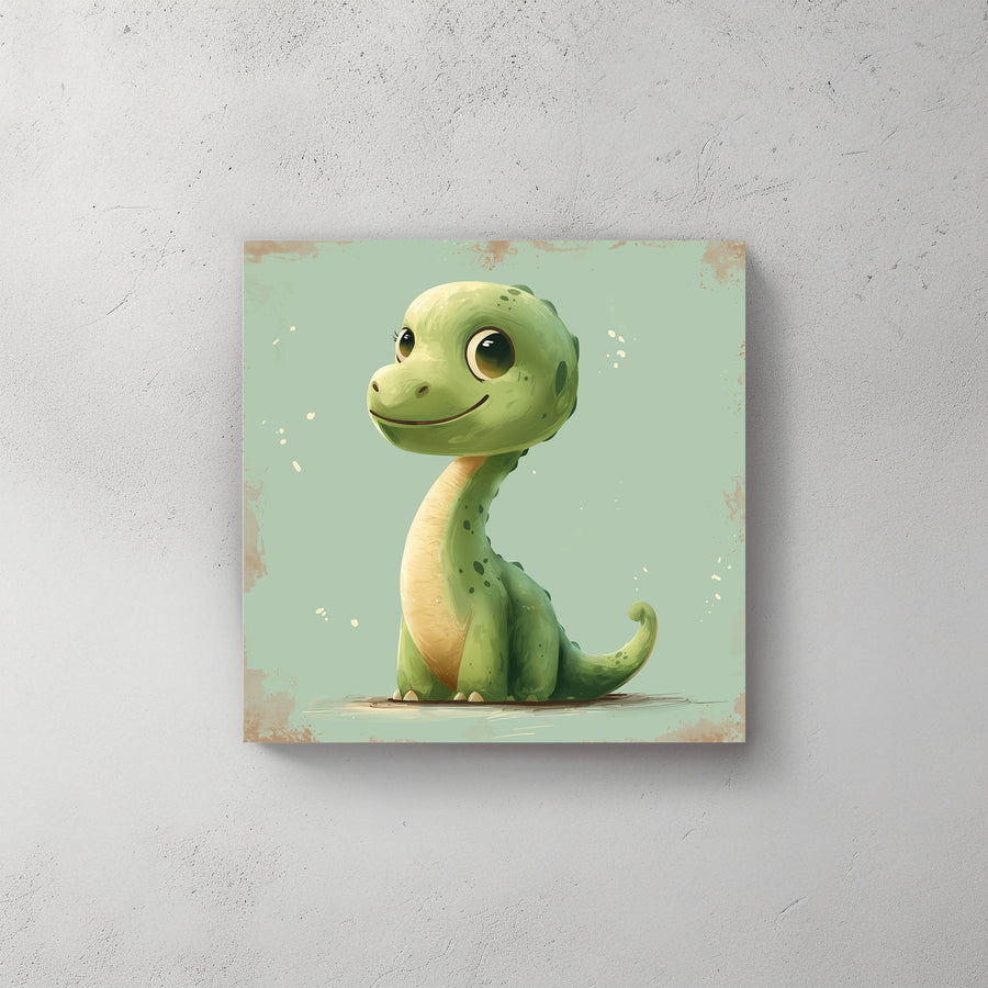 Green Dino #564 Canvas Wall Art & Metal Prints