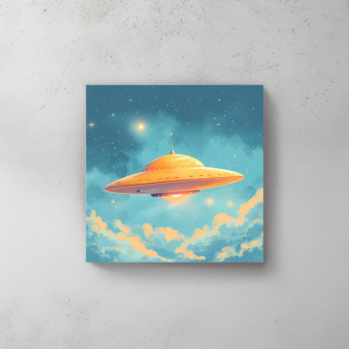 Yellow Saucer #567 Canvas Wall Art & Metal Prints
