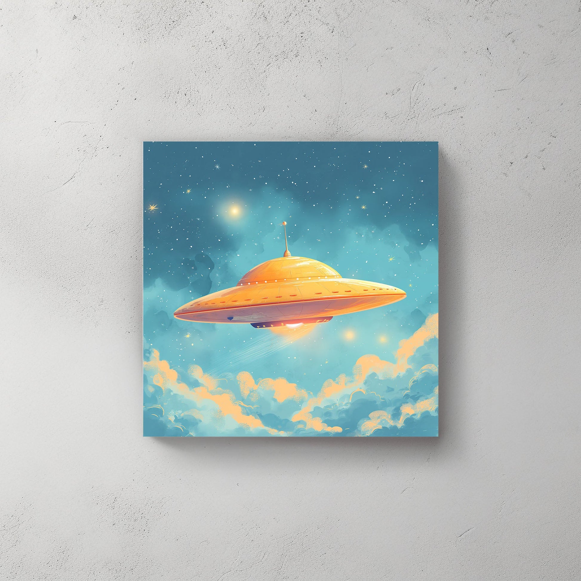 Yellow Saucer #567 Canvas Wall Art & Metal Prints