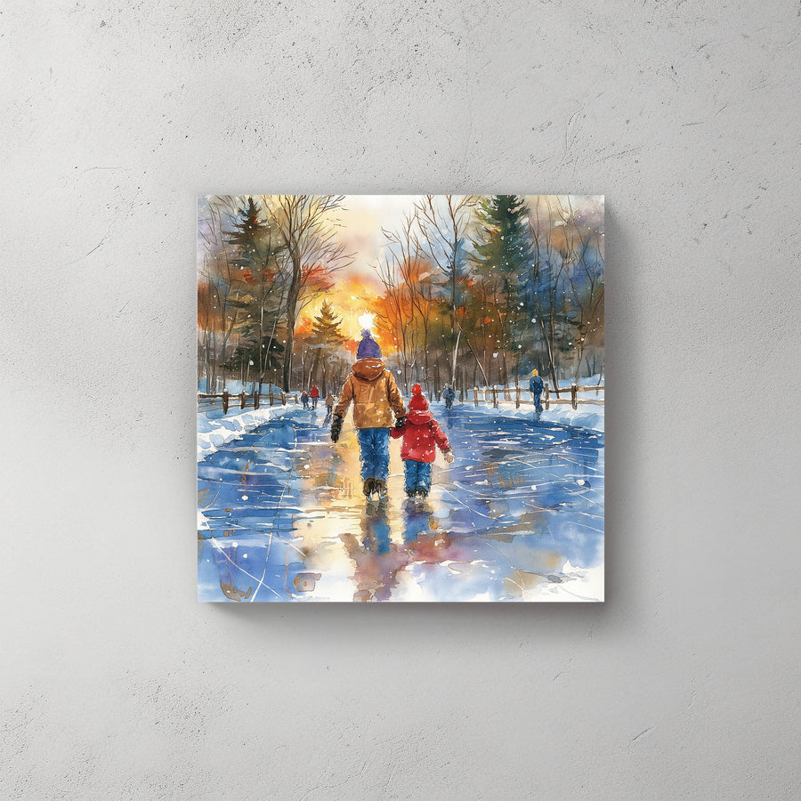Sunset on Ice #572 Canvas Wall Art & Metal Prints