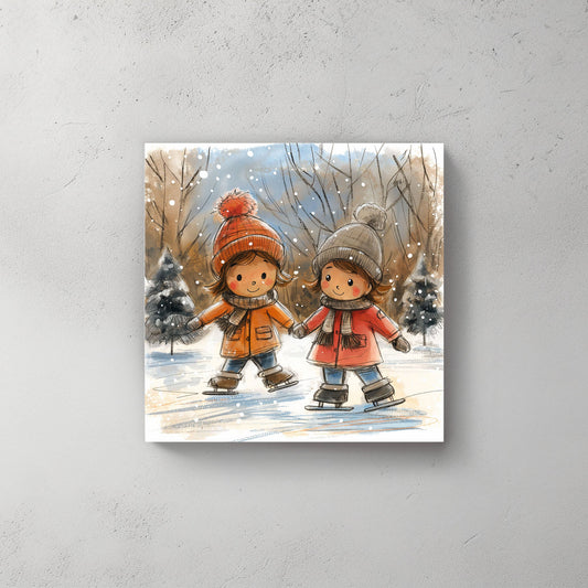 Flakes on Ice #574 Canvas Wall Art & Metal Prints