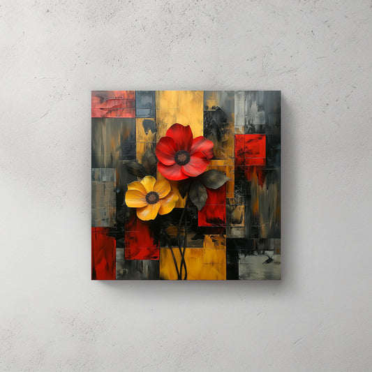 Red & Yellow #599 Canvas Wall Art & Metal Prints