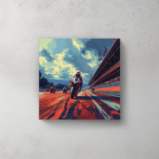 Red Track #611 Canvas Wall Art & Metal Prints