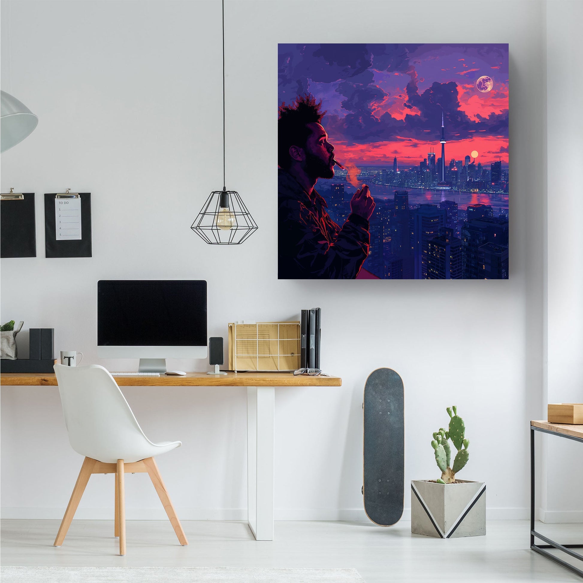 Toronto sunset digital art rendering wall art print