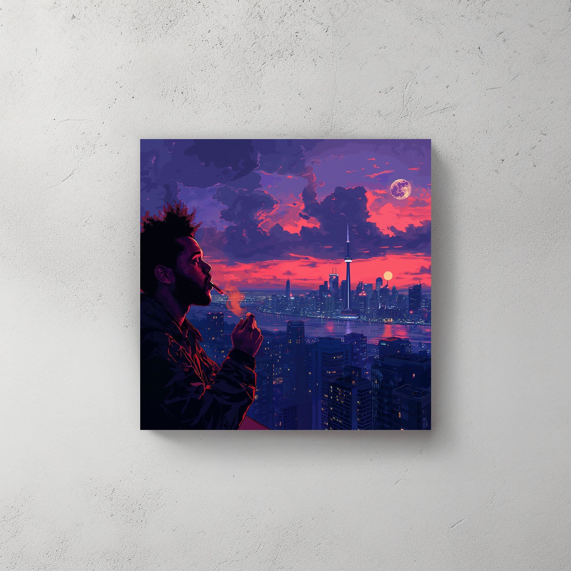 Toronto sunset digital art rendering wall art print