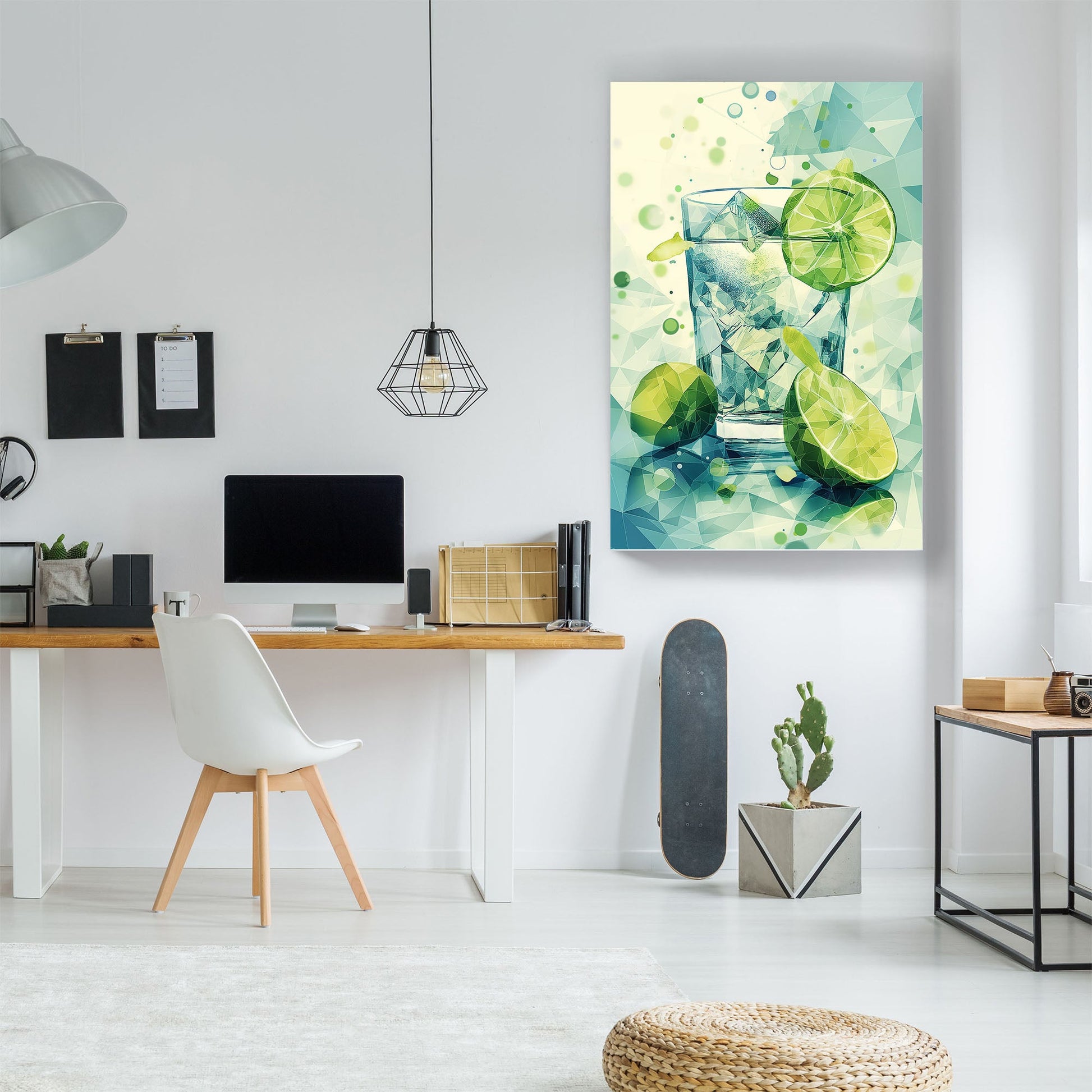 Gin and tonic with lime digital modern wall art print