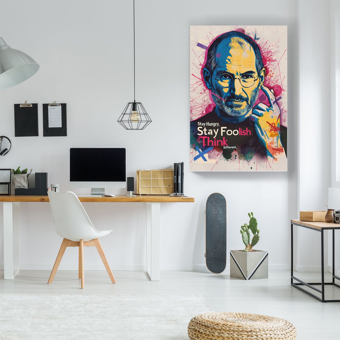 Steve Jobs Stay Foolish quote wall art print