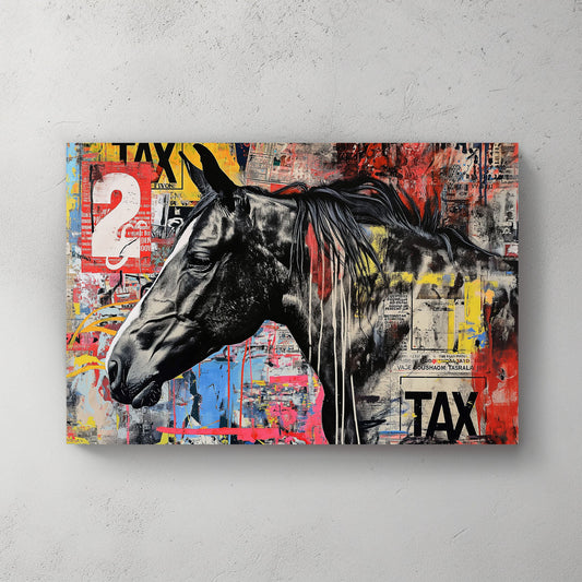 Horse in Basquiat inspired wall art print