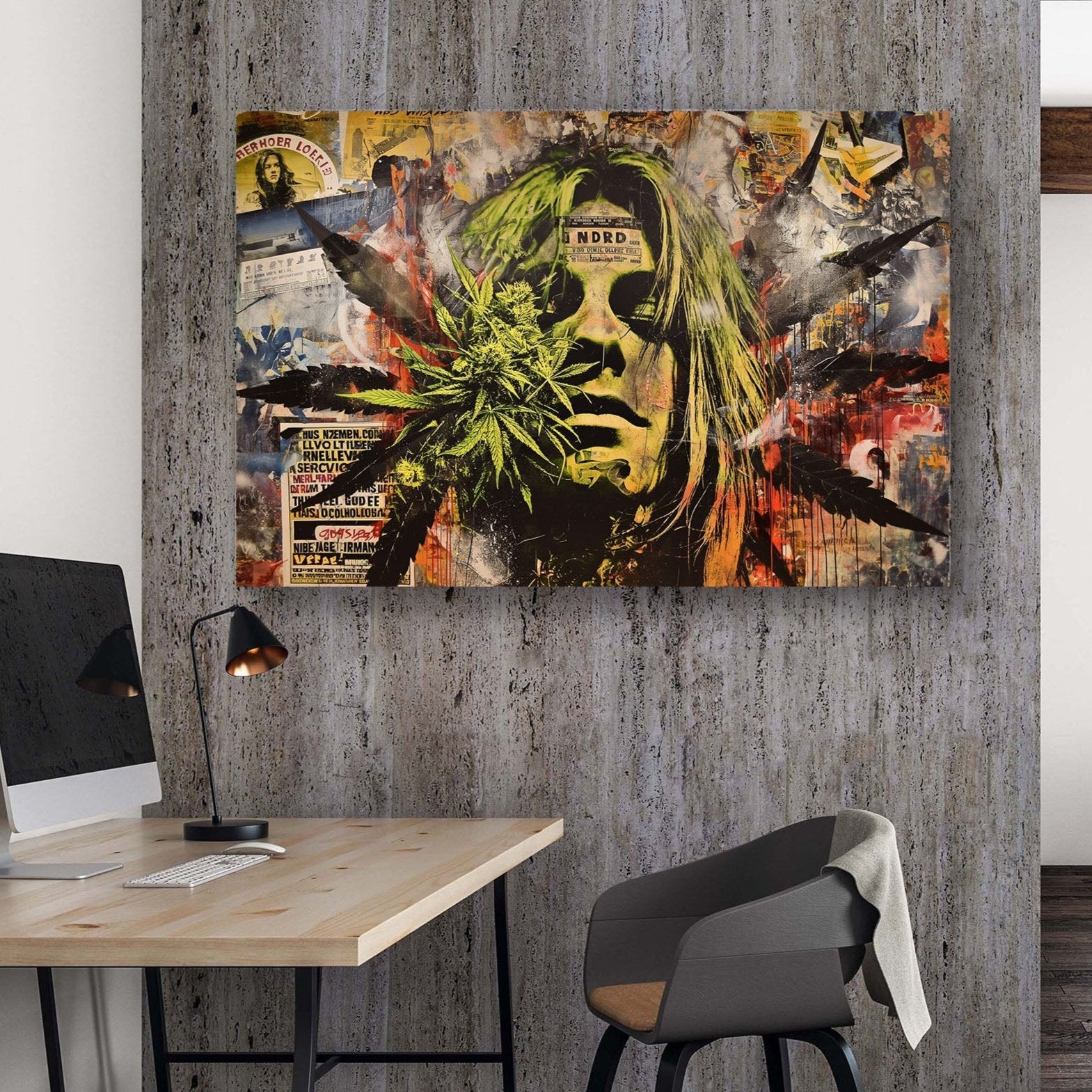 Marijuana graffiti wall art print