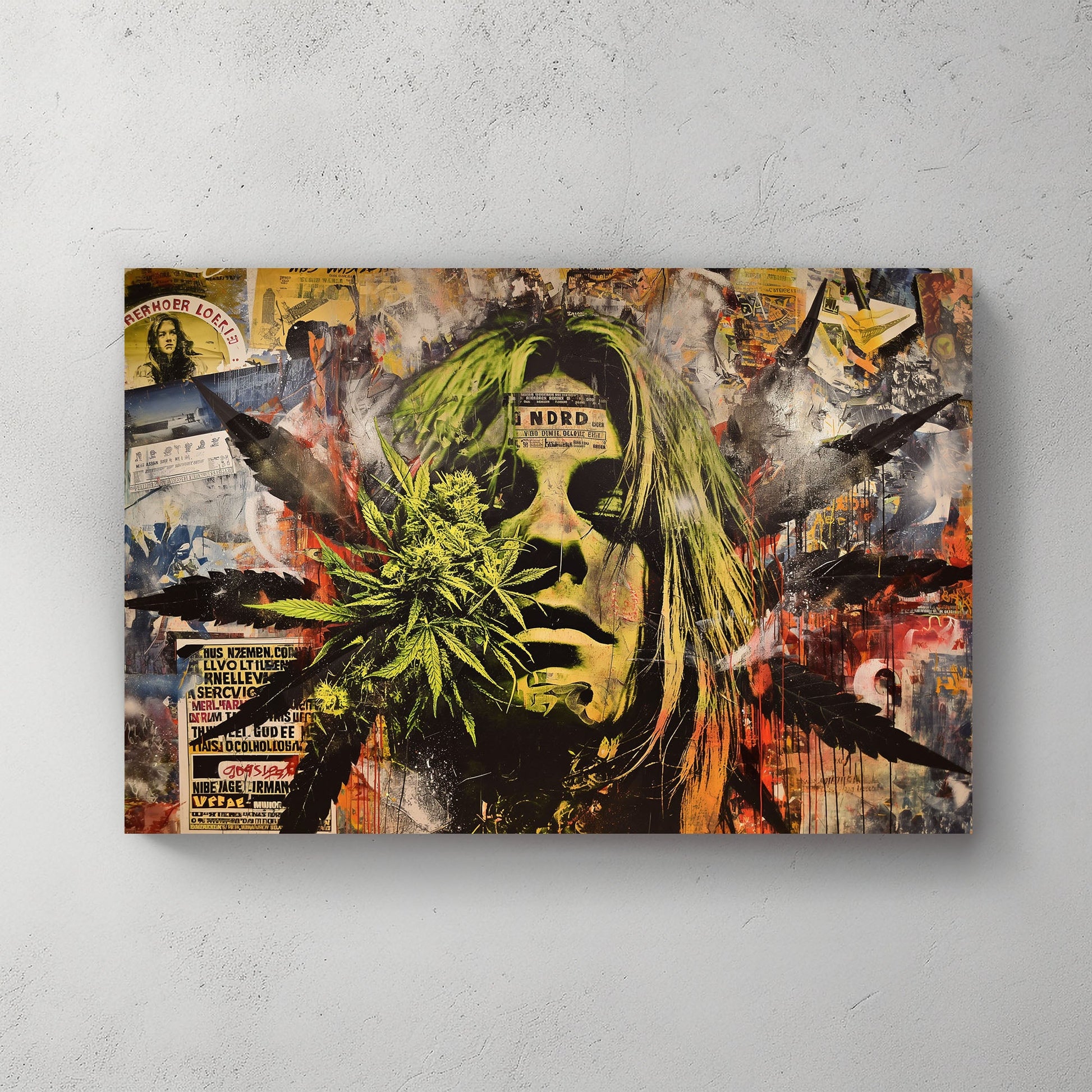 Marijuana graffiti wall art print