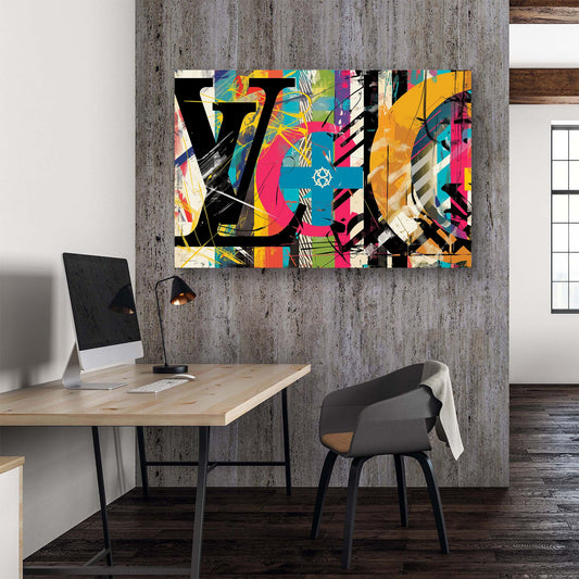 Colorful abstract LV wall art print