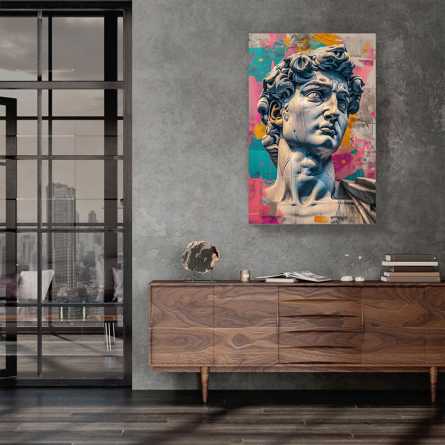 Michelangelo graffiti modern wall art print
