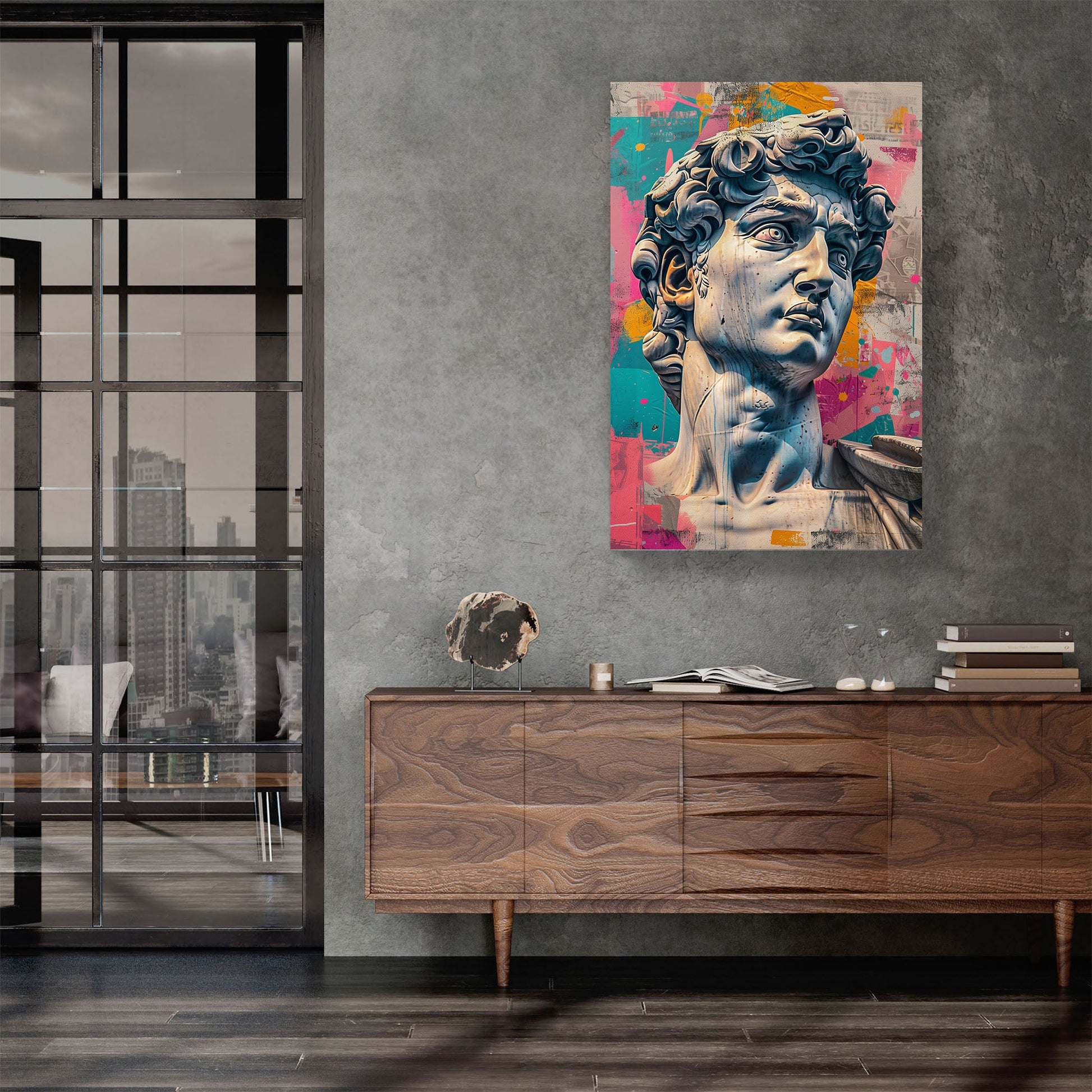 Michelangelo graffiti modern wall art print