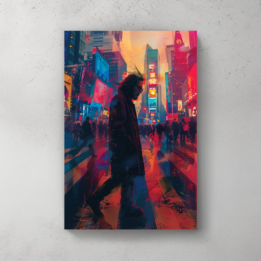 John lennon inspired wall art print walking in New York