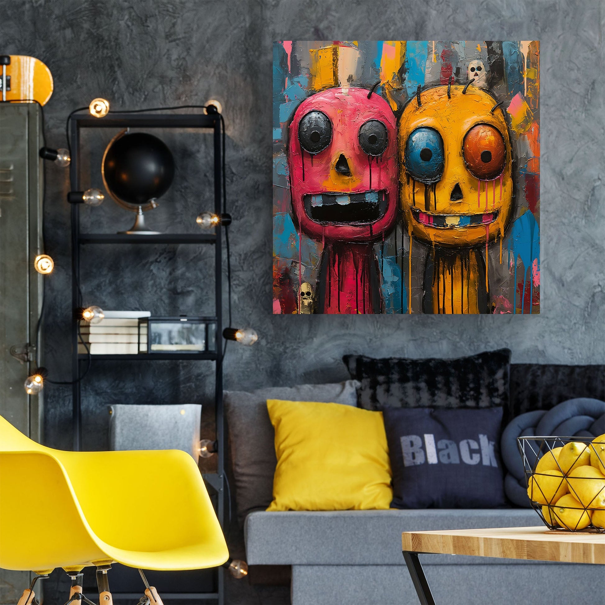 Cartoon characters modern wall art print