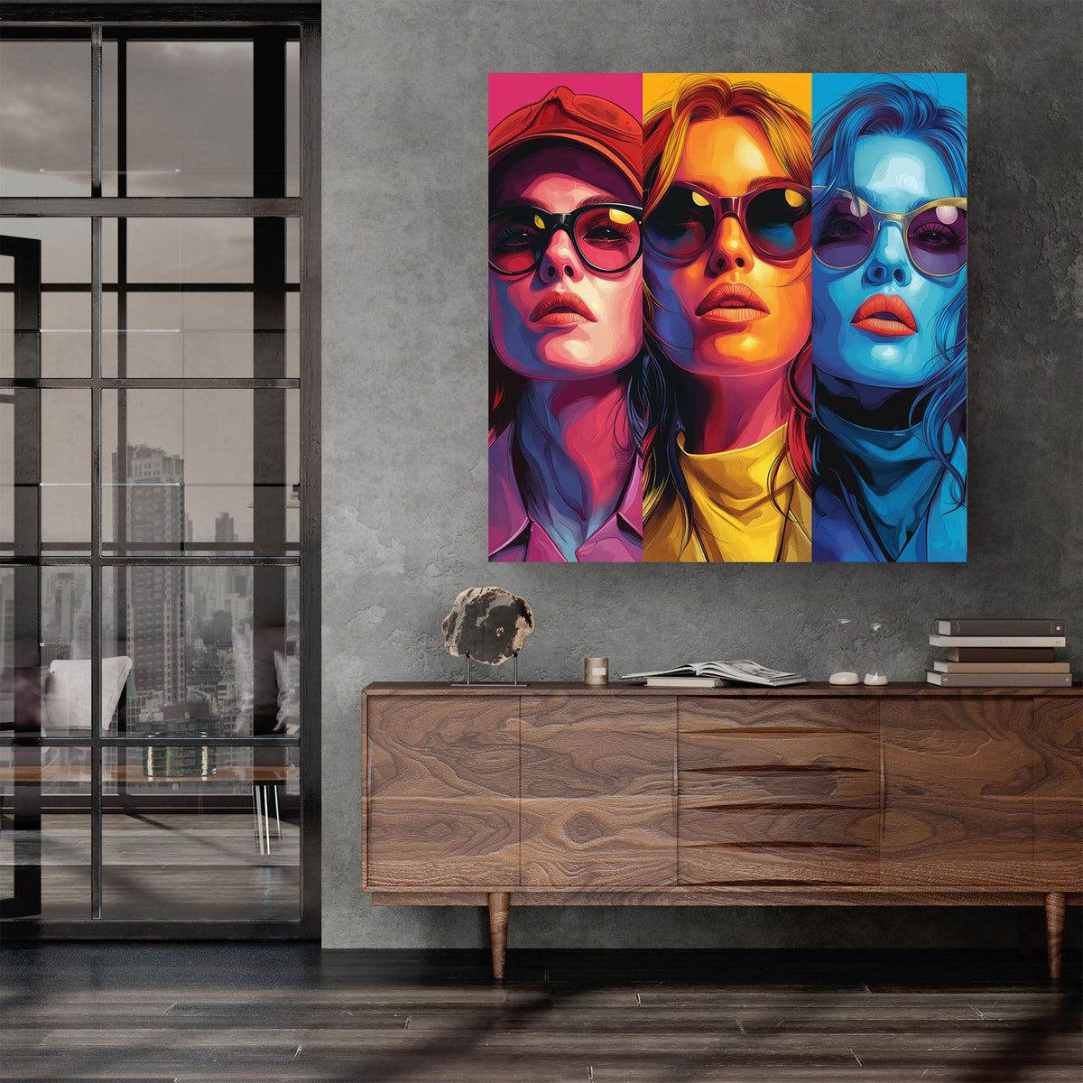 Female Portraits pop art style wall art print