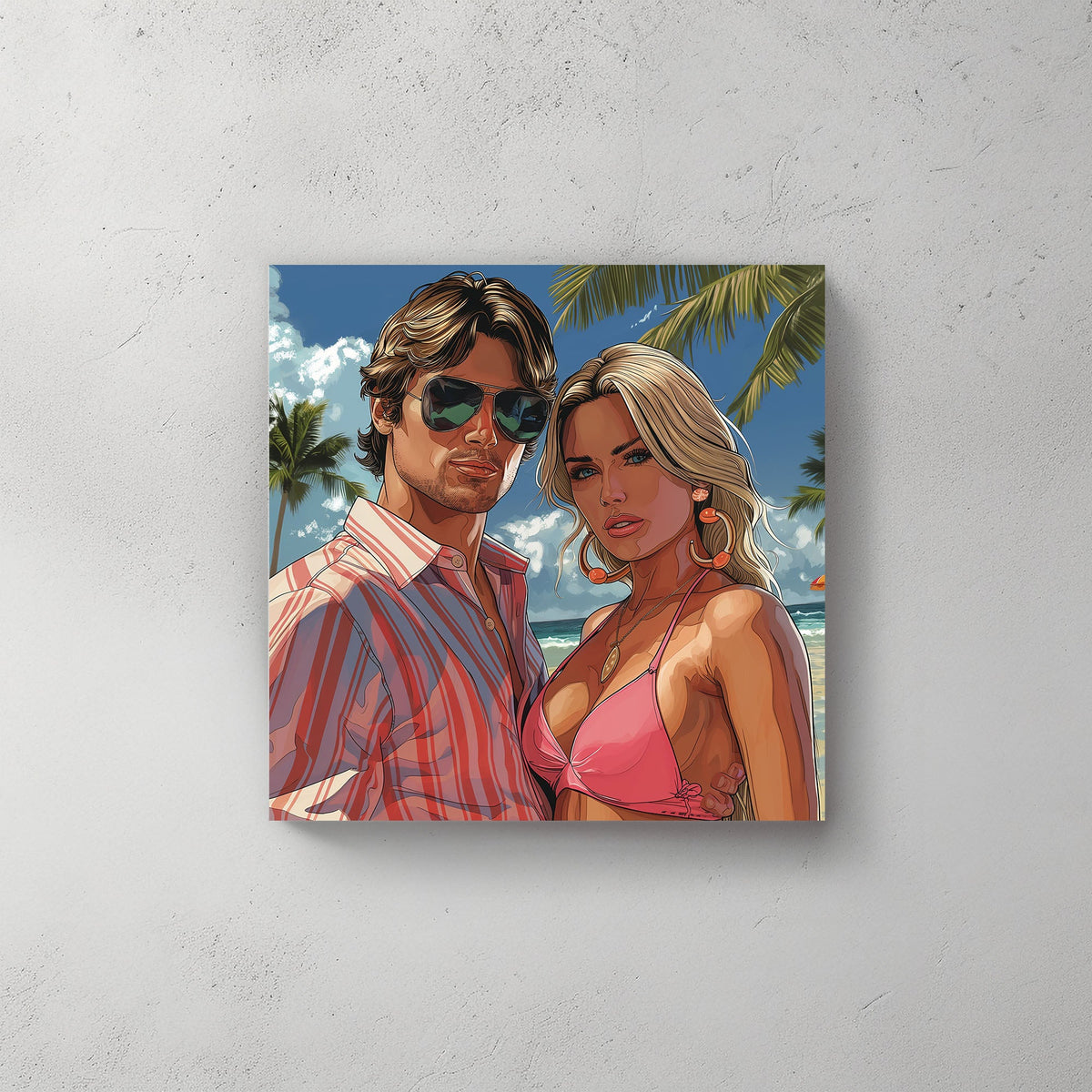 Barbie and ken in vice art design wall art print