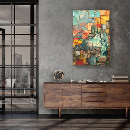 New york abstract image collage wall art print