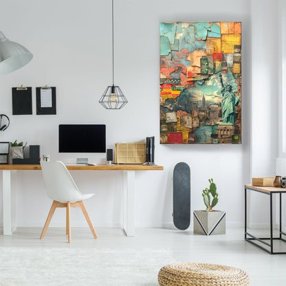 New york abstract image collage wall art print