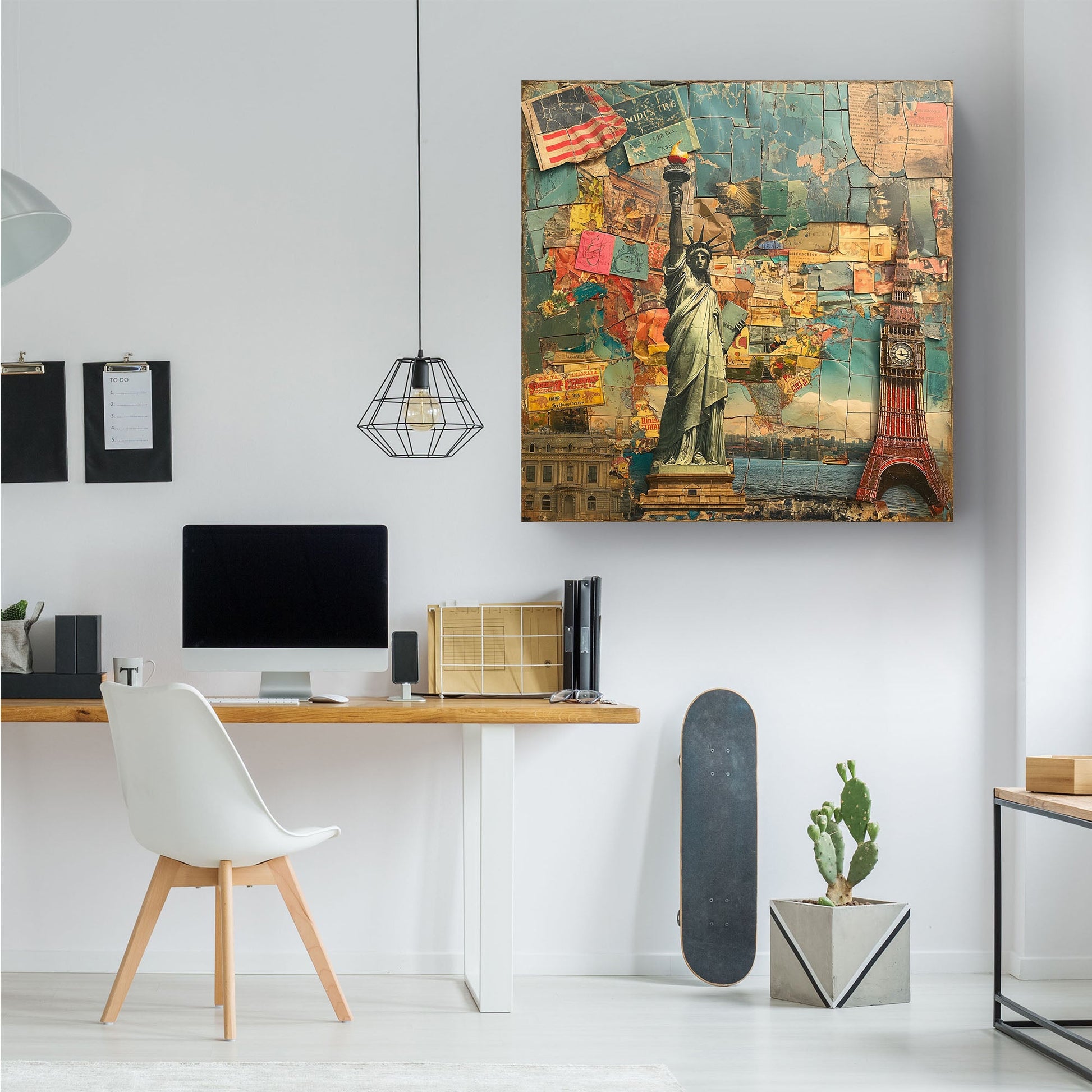 New York abstract collage wall art print