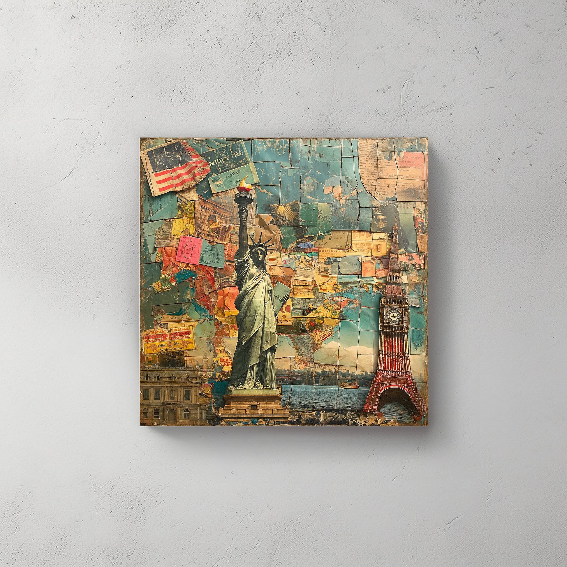 New York abstract collage wall art print