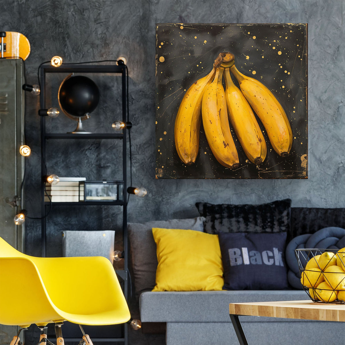 Bananas modern wall art decor for kitchen