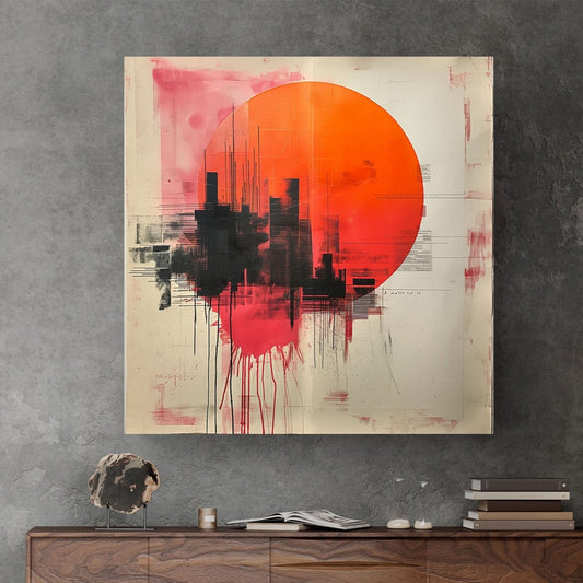 Abstract city skyline modern wall art decor