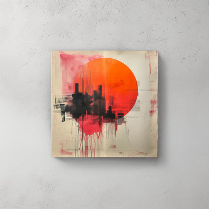 Abstract city skyline modern wall art decor