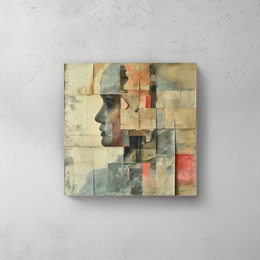 Face collage abstract wall art decor