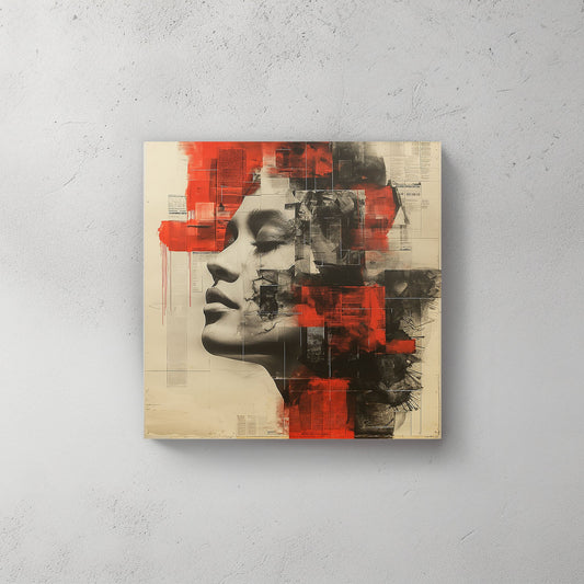 Face expressions abstract wall art