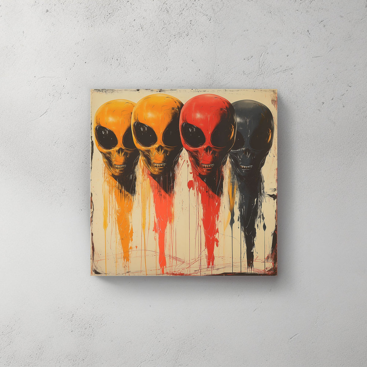 Aliens grinning wall art decor