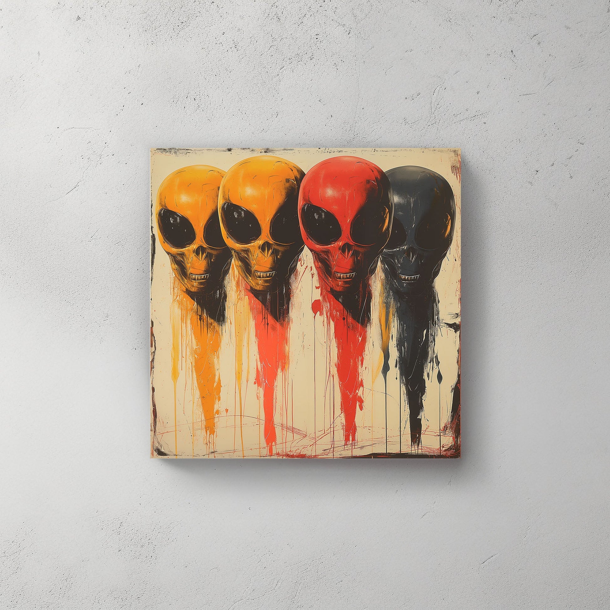 Aliens grinning wall art decor