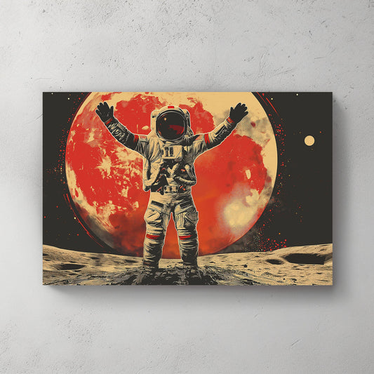 Astronaut standing on the moon wall art decor