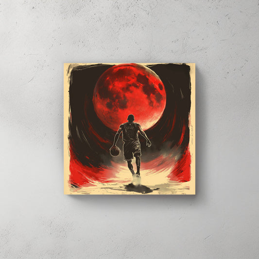 Basketball players in space wall art decor