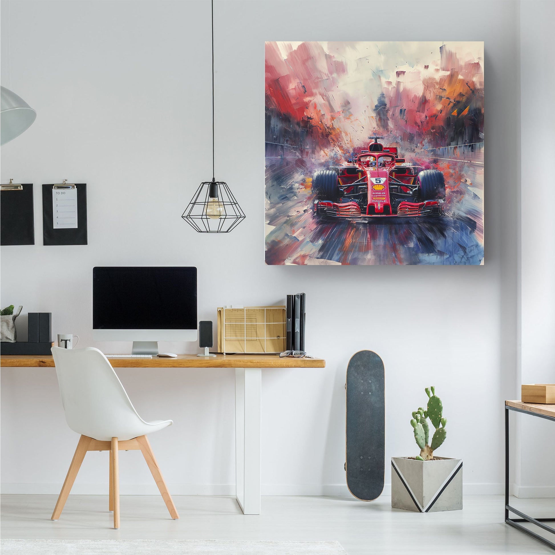 F1 Ferrari red pop wall art decor