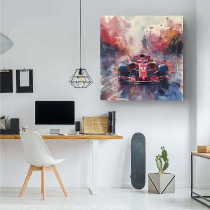 F1 Ferrari red pop wall art decor