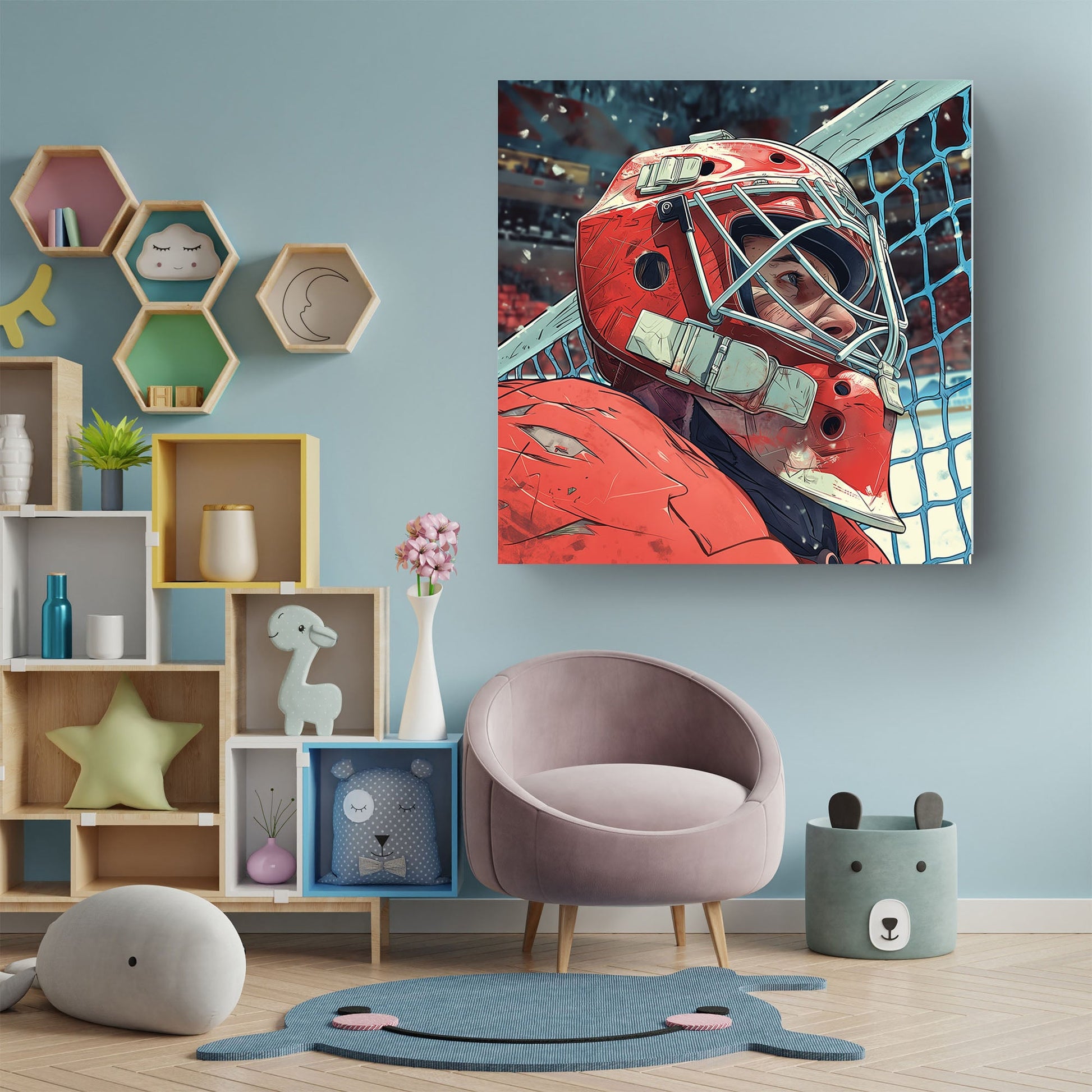 Hockey goalie wall art decor