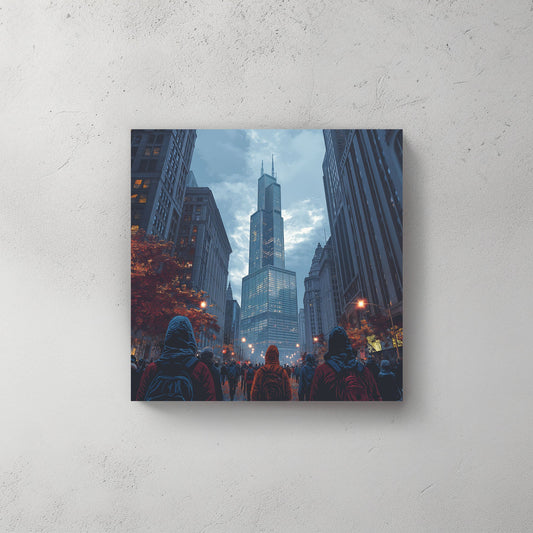 Chicago tower canvas wall art decor